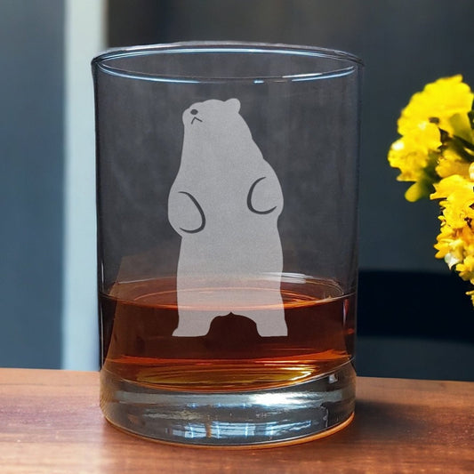 Standing Bear 13oz Whisky Glass - Copyright Hues in Glass