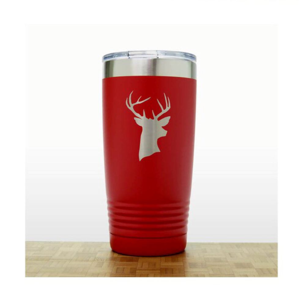 Stag Head Engraved Insulated 20oz Travel Tumbler