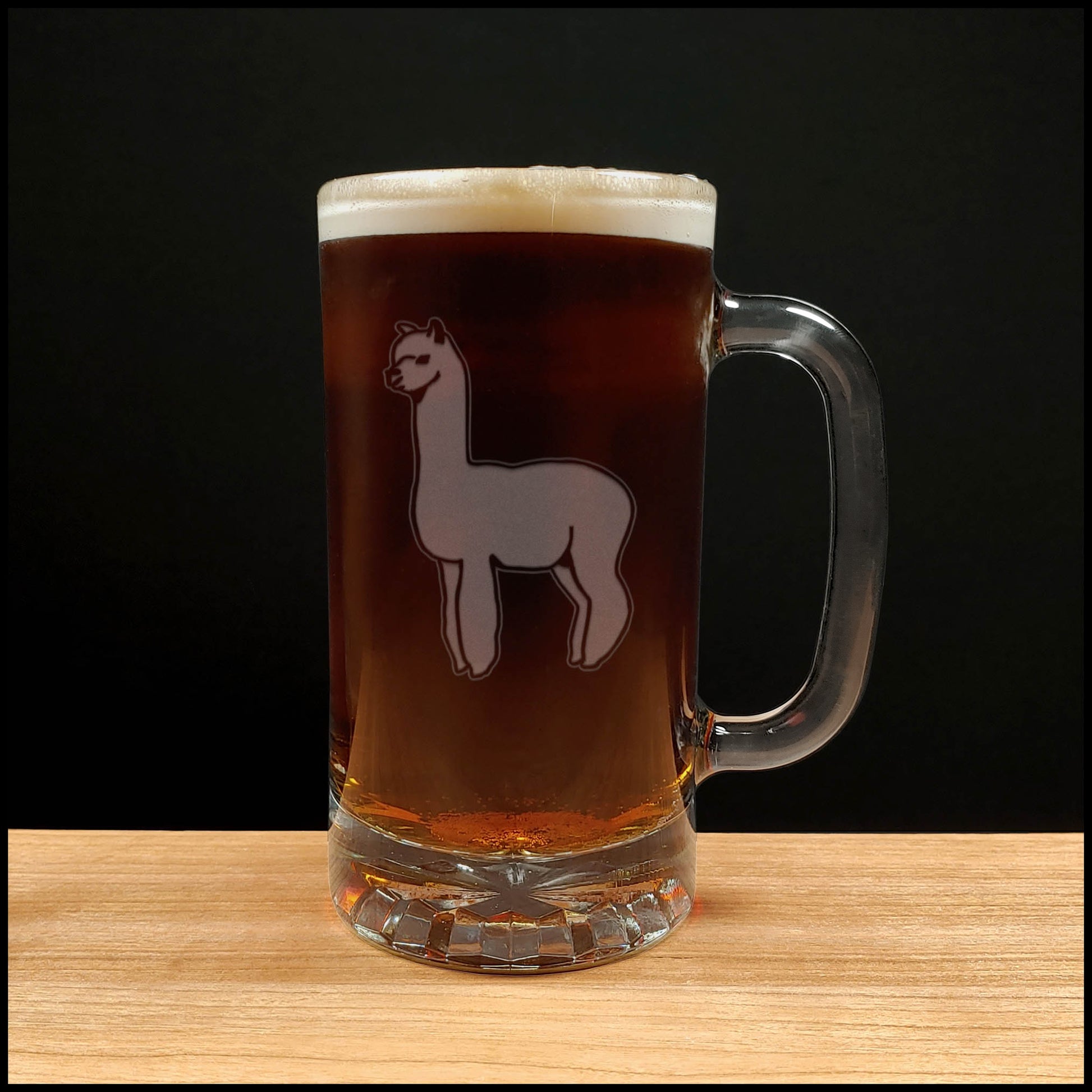 Alpaca Beer Mug - Dark Beer - Copyright Hues in Glass