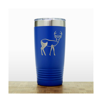 Blue - Deer 20 oz Insulated Tumbler - Design 4 - Copyright Hues in Glass