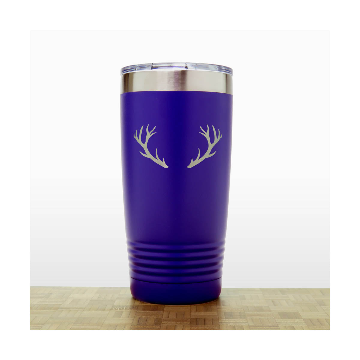 Purple - Deer Antlers 20 oz Insulated Tumbler - Copyright Hues in Glass