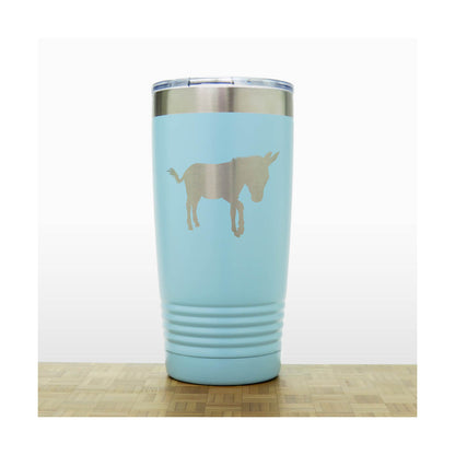 Teal- Donkey 20 oz Engraved Insulated Tumbler - Copyright Hues in Glass