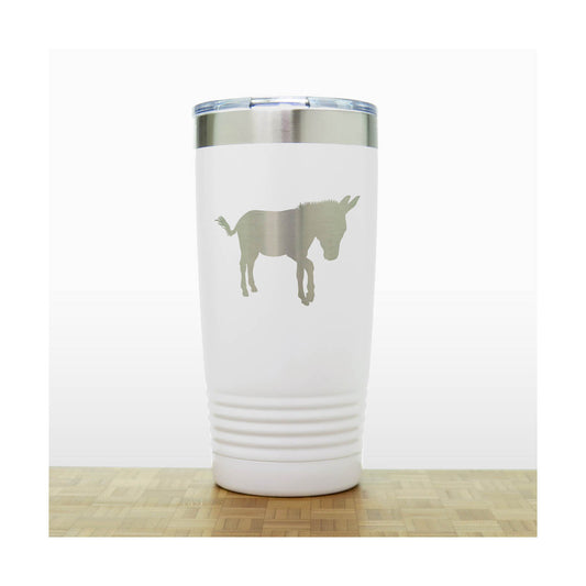 White - Donkey 20 oz Engraved Insulated Tumbler - Copyright Hues in Glass