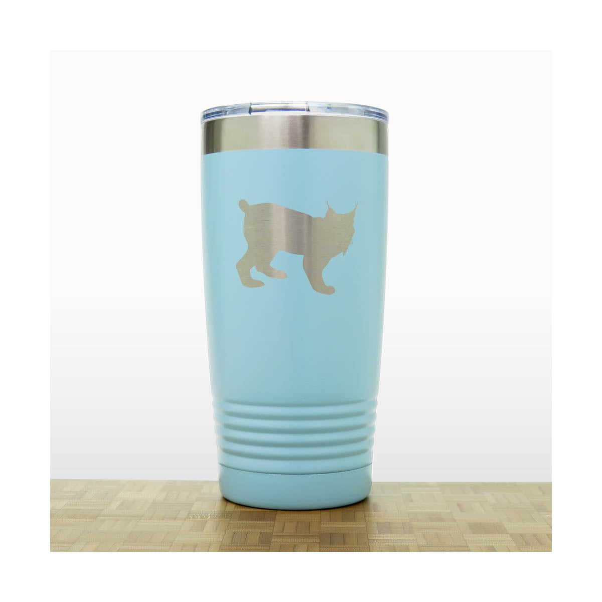 Teal - Lynx Engraved 20 oz Insulated Tumbler - Copyright Hues in Glass