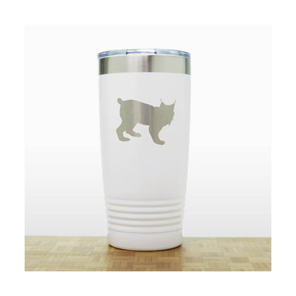 White - Lynx Engraved 20 oz Insulated Tumbler - Copyright Hues in Glass