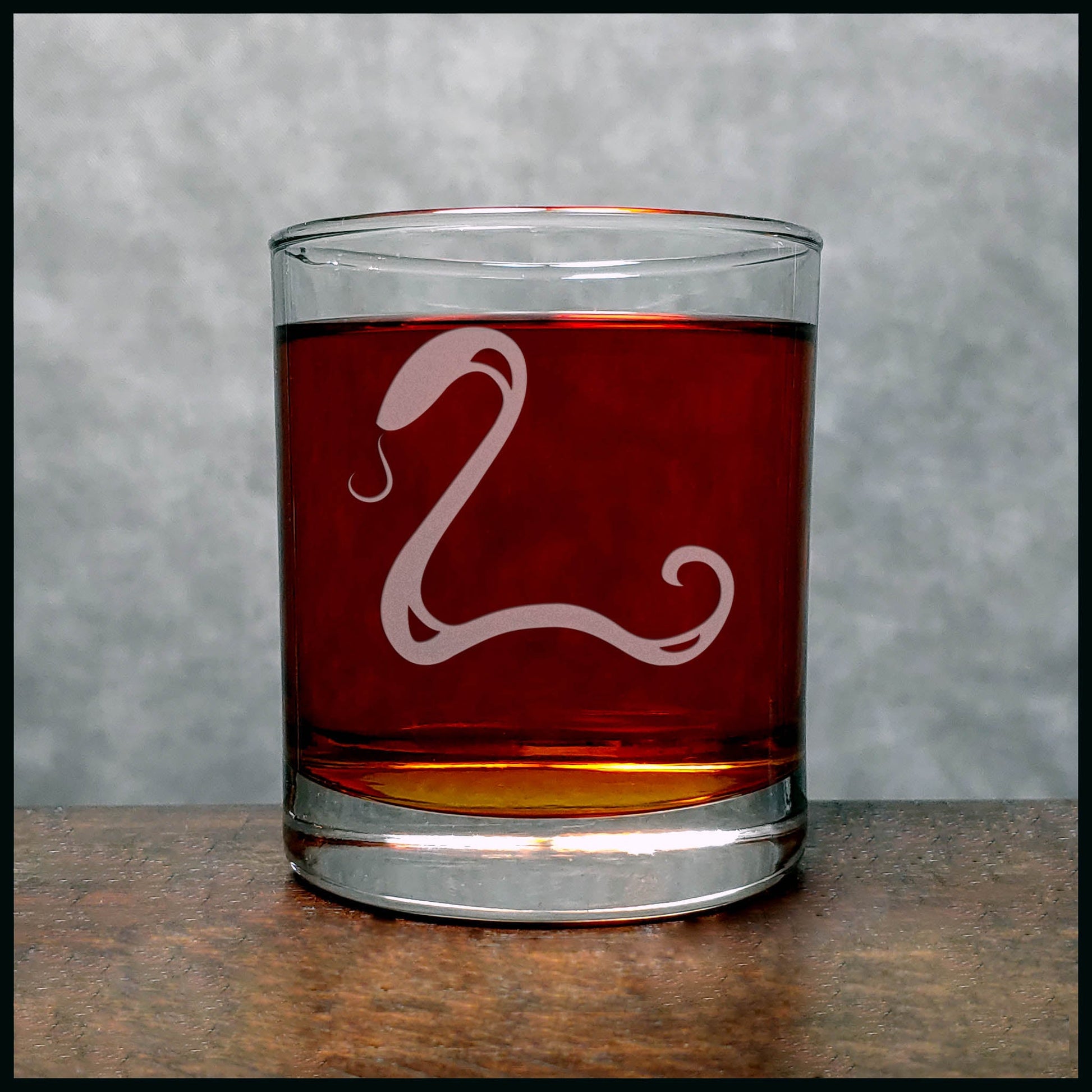 Snake Whisky Glass - Design 2 - Copyright Hues in Glass