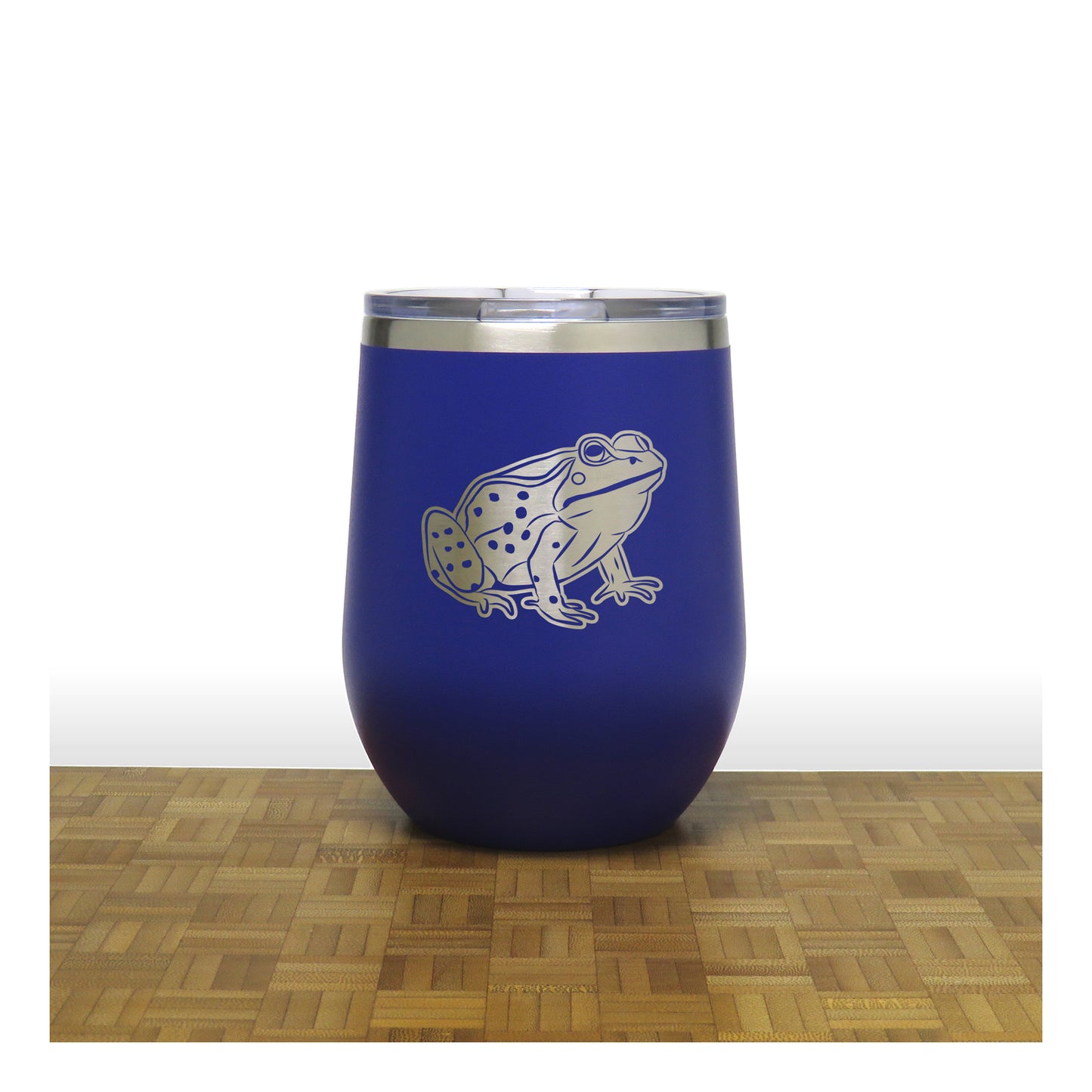 Blue - Frog 2  - 20 oz Insulated Tumbler - Copyright Hues in Glass