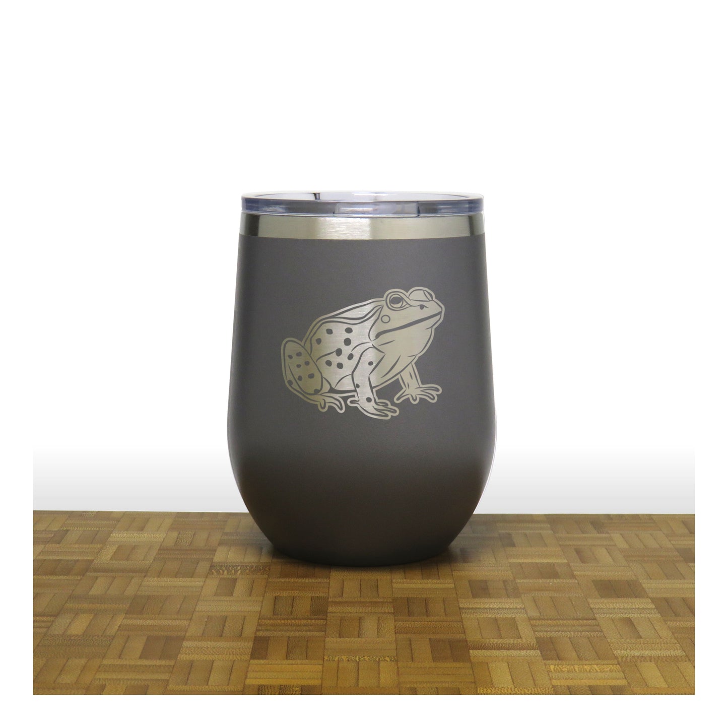 Grey - Frog 2  - 20 oz Insulated Tumbler - Copyright Hues in Glass