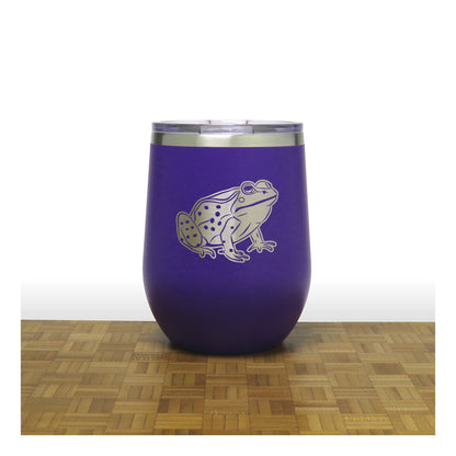 Purple - Frog 2  - 20 oz Insulated Tumbler - Copyright Hues in Glass