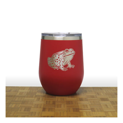 Red - Frog 2  - 20 oz Insulated Tumbler - Copyright Hues in Glass