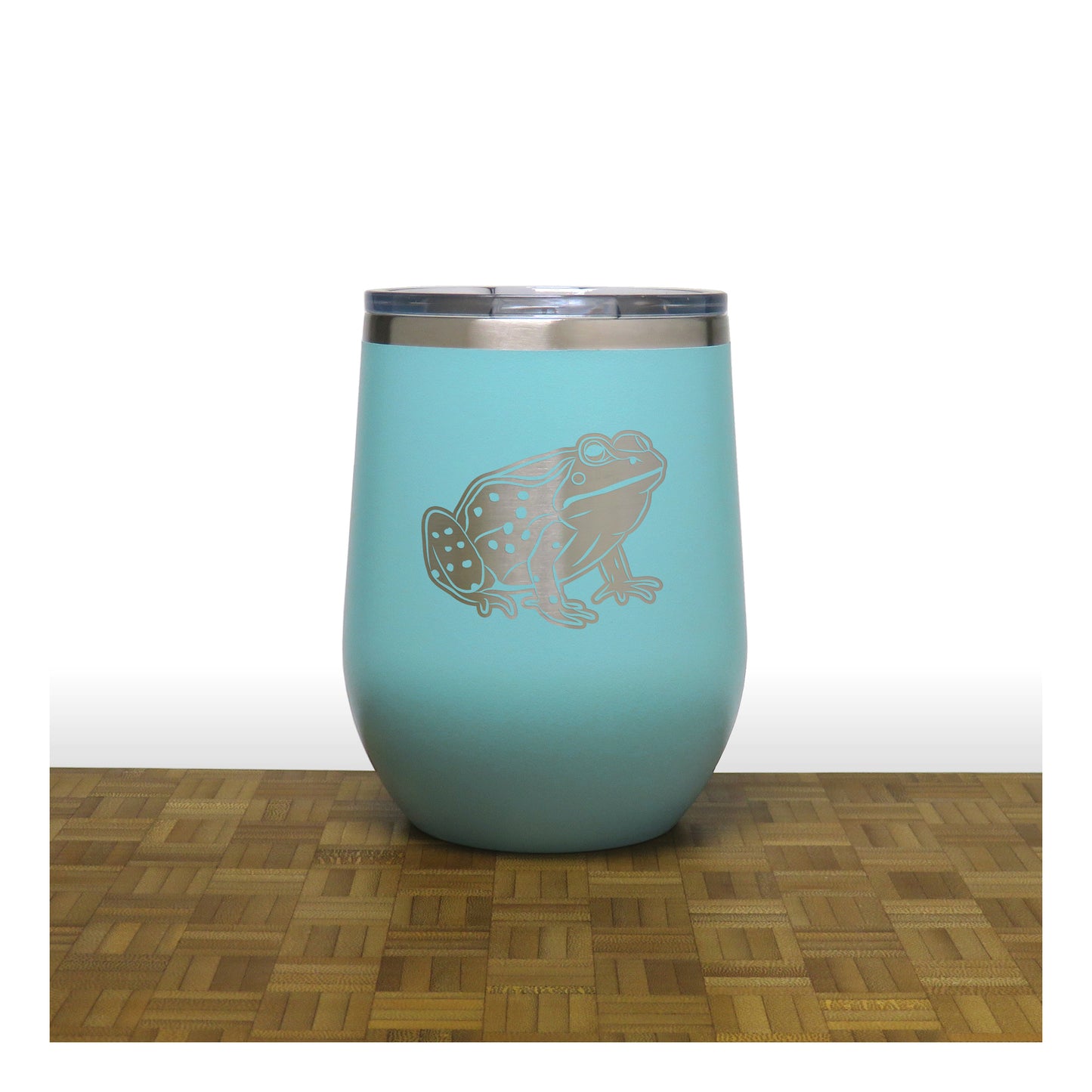 Teal - Frog 2  - 20 oz Insulated Tumbler - Copyright Hues in Glass