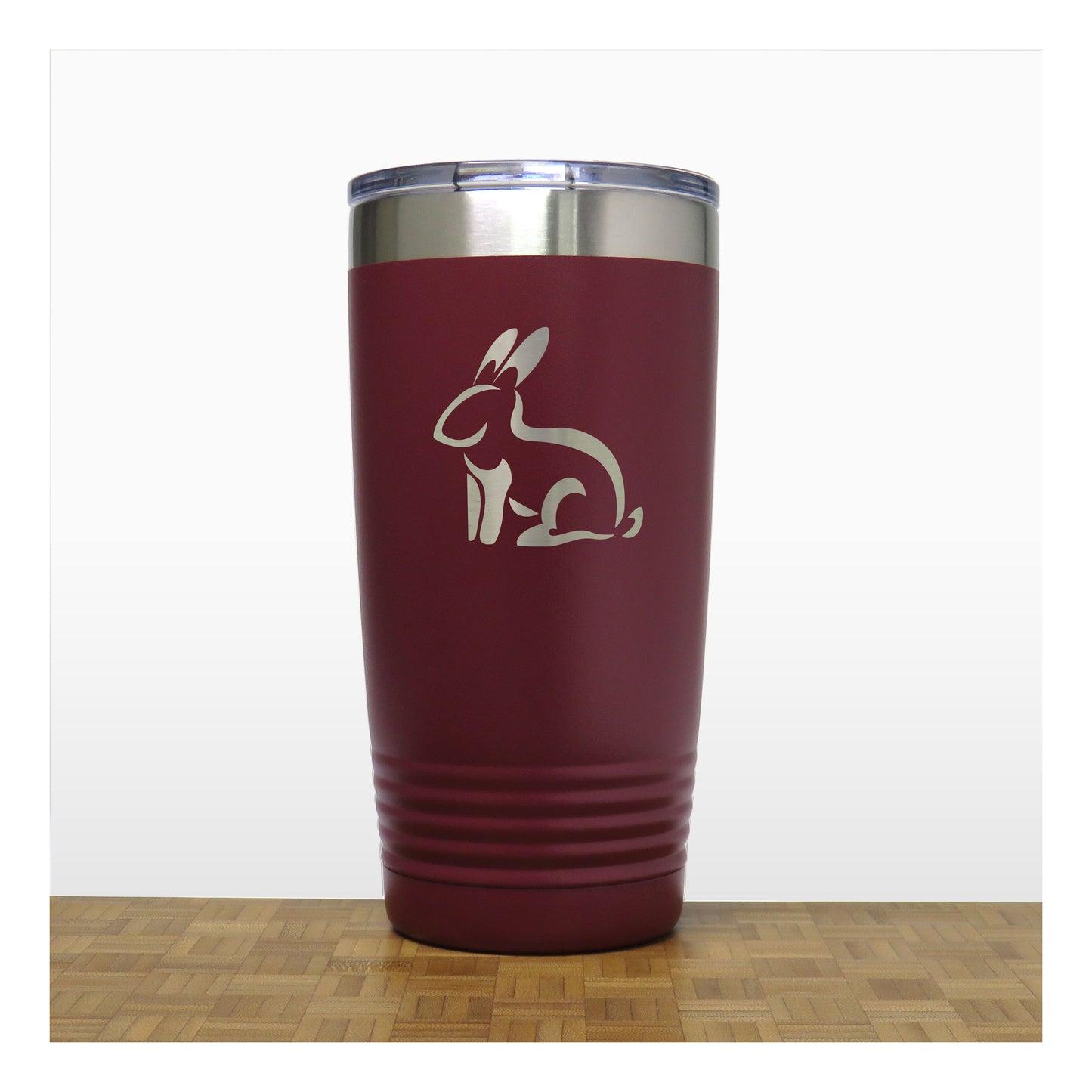 Maroon - Sitting Rabbit 20 oz Insulated Tumbler - Copyright Hues in Glass