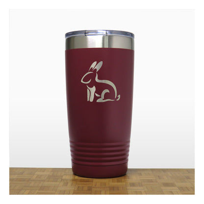 Maroon - Sitting Rabbit 20 oz Insulated Tumbler - Copyright Hues in Glass