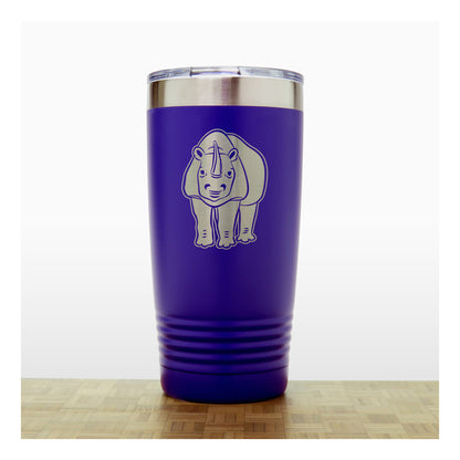 Purple - Rhinoceros 20 oz Insulated Tumbler - Copyright Hues in Glass