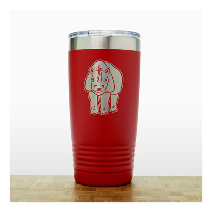 Red - Rhinoceros 20 oz Insulated Tumbler - Copyright Hues in Glass