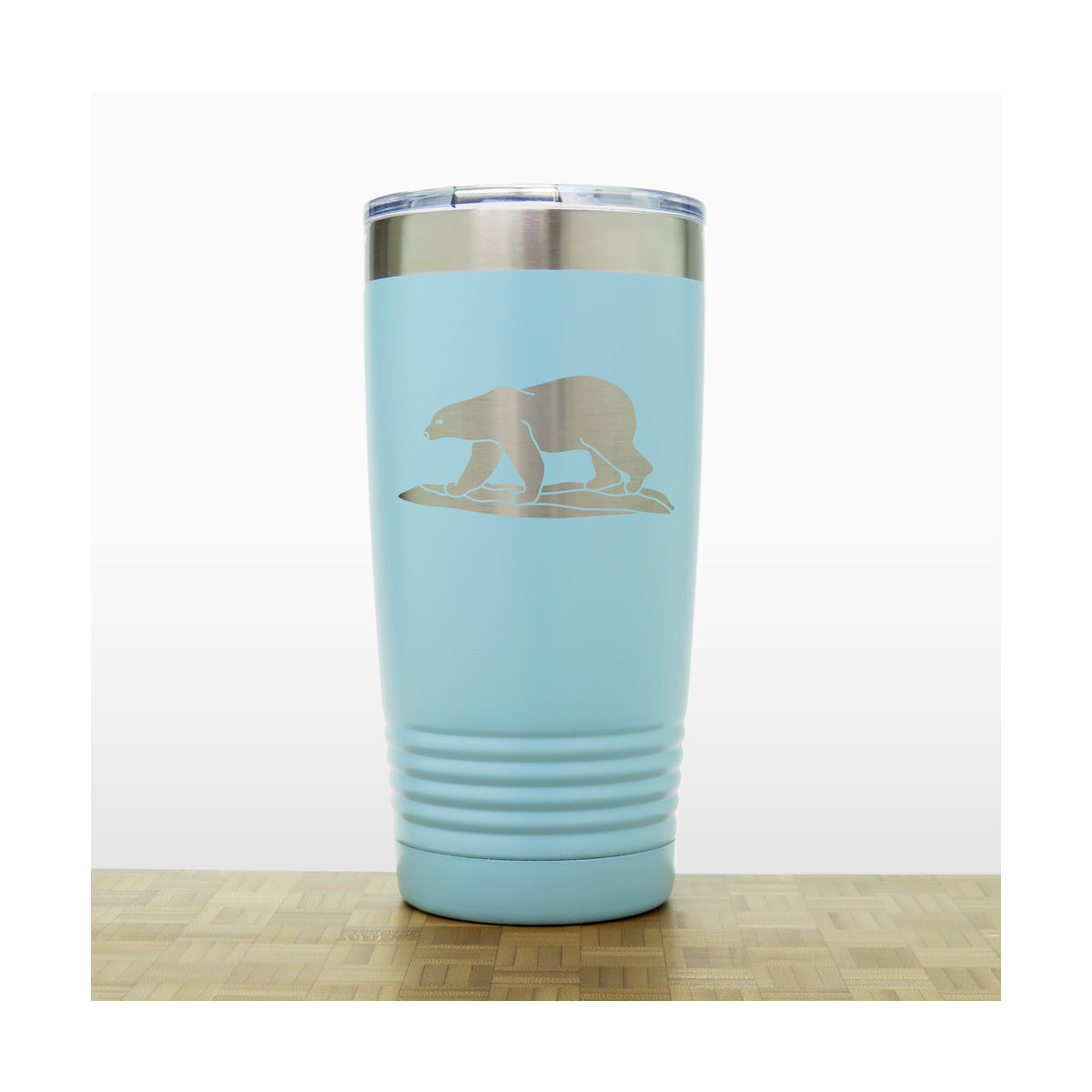 Teal - Polar Bear 20 oz Insulated Tumbler - Copyright Hues in Glass