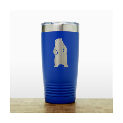 Blue - Bear_Stand - 20 oz Insulated Tumbler - Copyright Hues in Glass