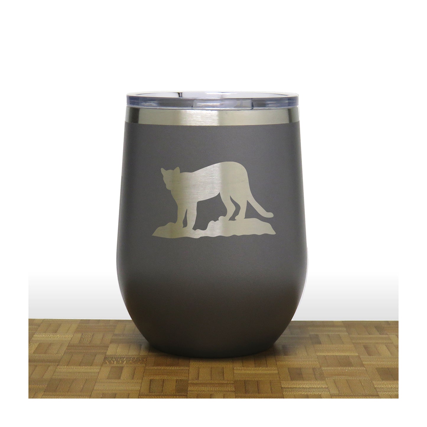 Grey - Cougar PC 12oz STEMLESS WINE