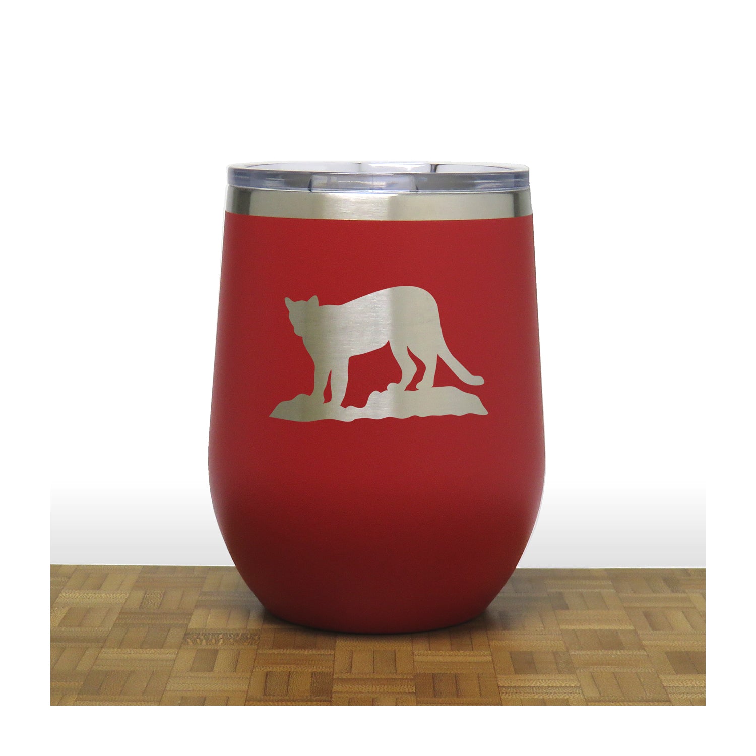 Red - Cougar PC 12oz STEMLESS WINE