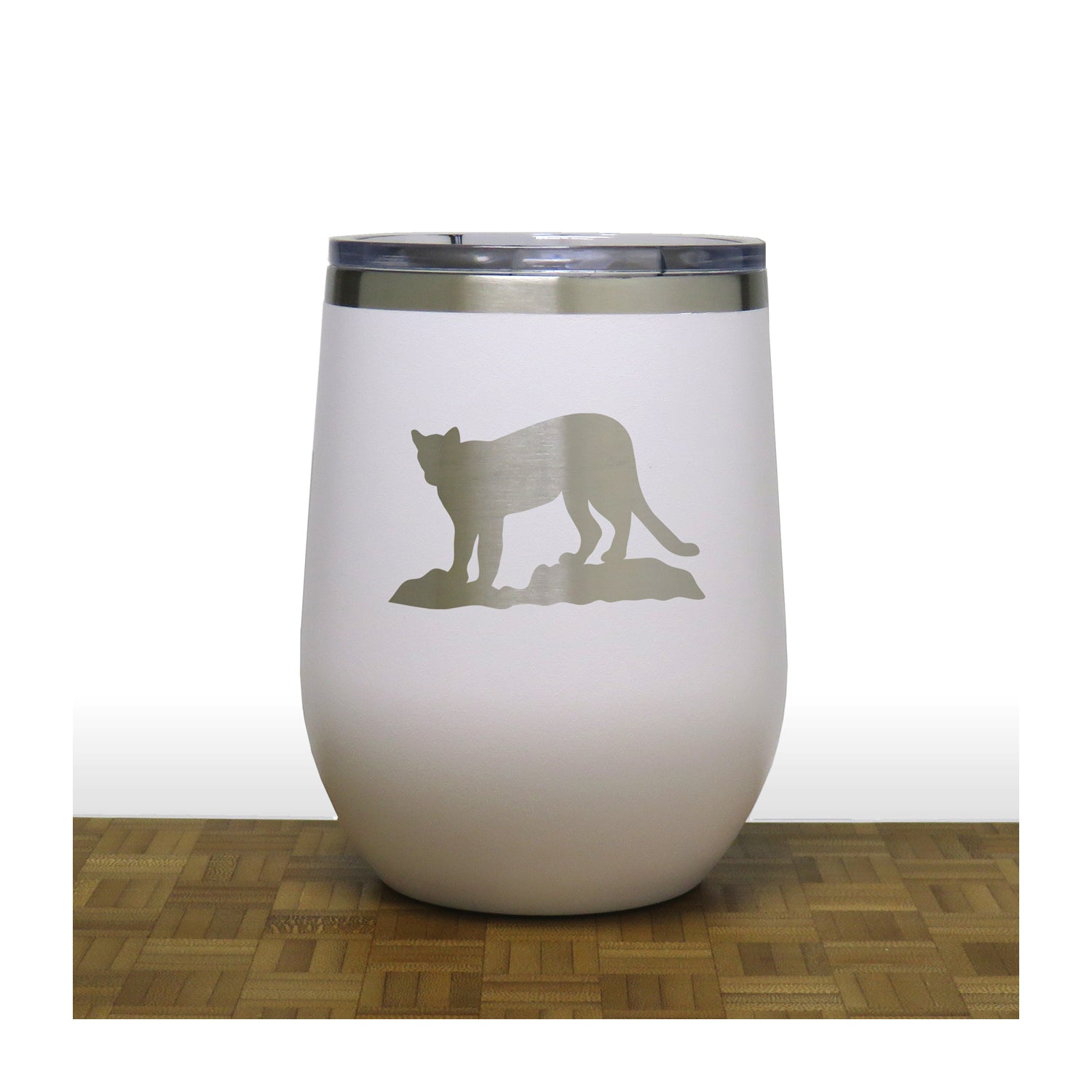 White - Cougar PC 12oz STEMLESS WINE