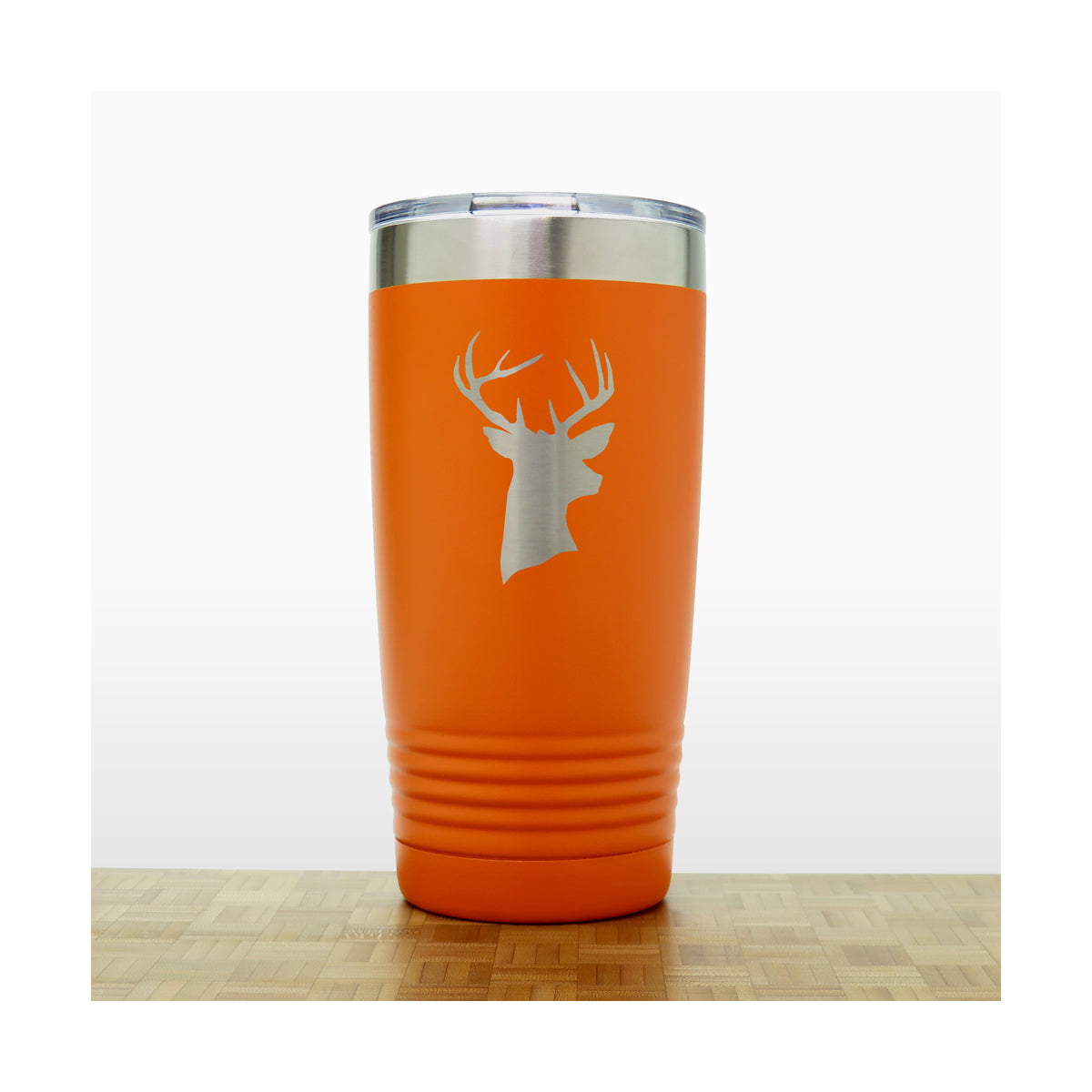 Orange - Deer_Head - 20 oz Insulated Tumbler - Copyright Hues in Glass