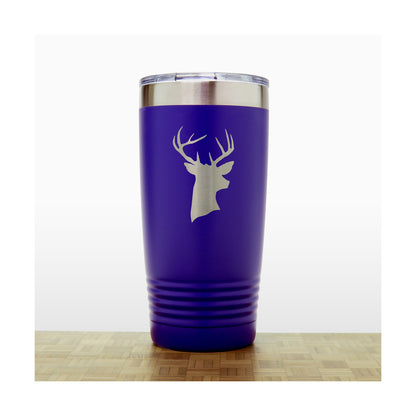 Purple - Deer_Head - 20 oz Insulated Tumbler - Copyright Hues in Glass