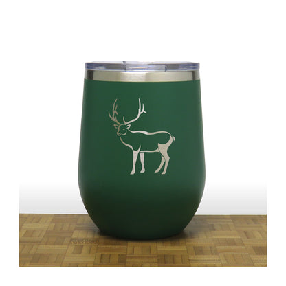 Elk 12oz Insulated Stemless Wine Tumbler - Design 3 - Stainless Steel