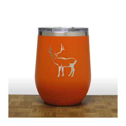 Elk 12oz Insulated Stemless Wine Tumbler - Design 3 - Stainless Steel