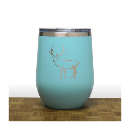 Elk 12oz Insulated Stemless Wine Tumbler - Design 3 - Stainless Steel