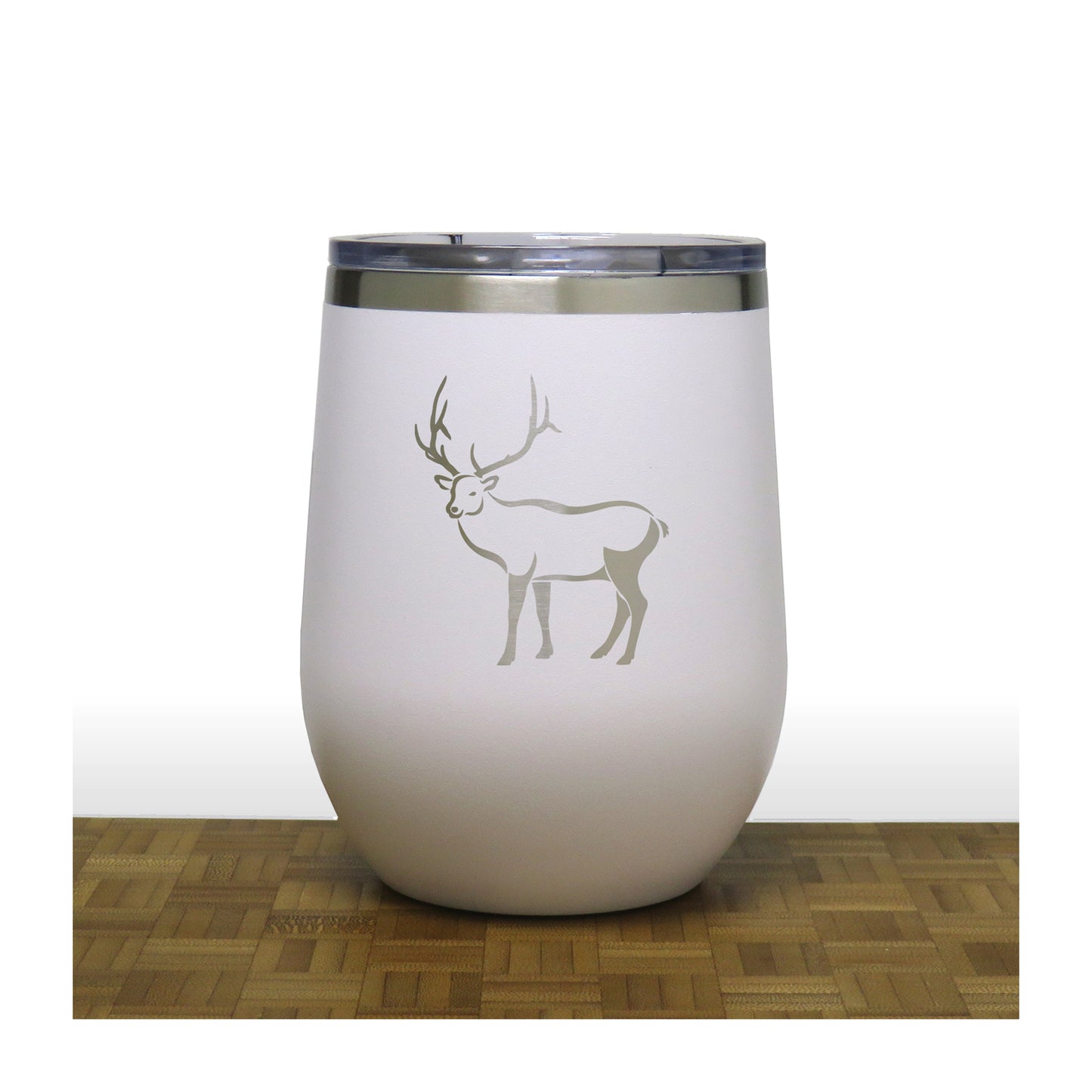 Elk 12oz Insulated Stemless Wine Tumbler - Design 3 - Stainless Steel