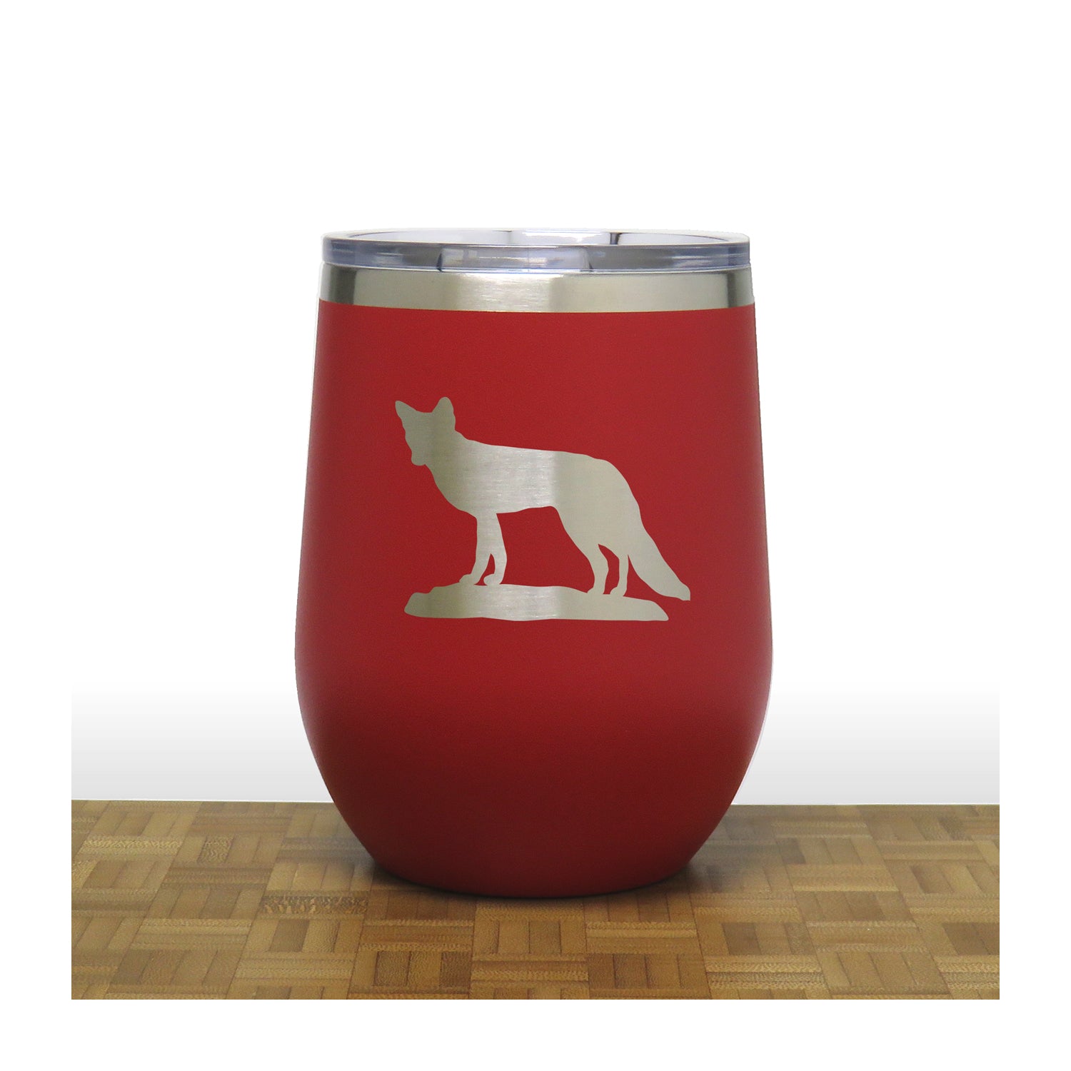 Red - Fox 3 PC 12oz STEMLESS WINE - Copyright Hues in Glass