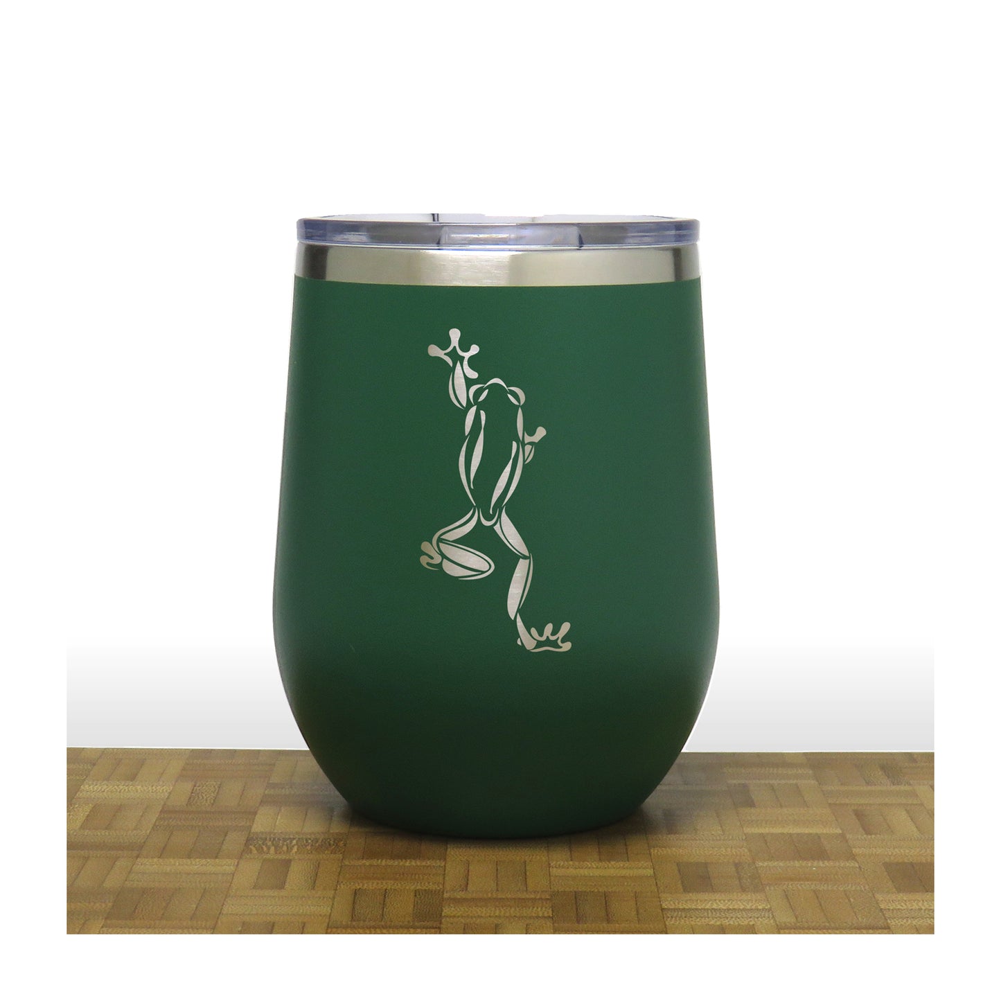 Green - Climbing Frog - 20 oz Insulated Tumbler - Copyright Hues in Glass