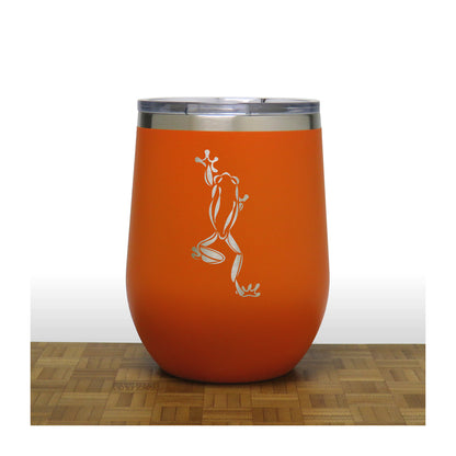 Orange - Climbing Frog - 20 oz Insulated Tumbler - Copyright Hues in Glass