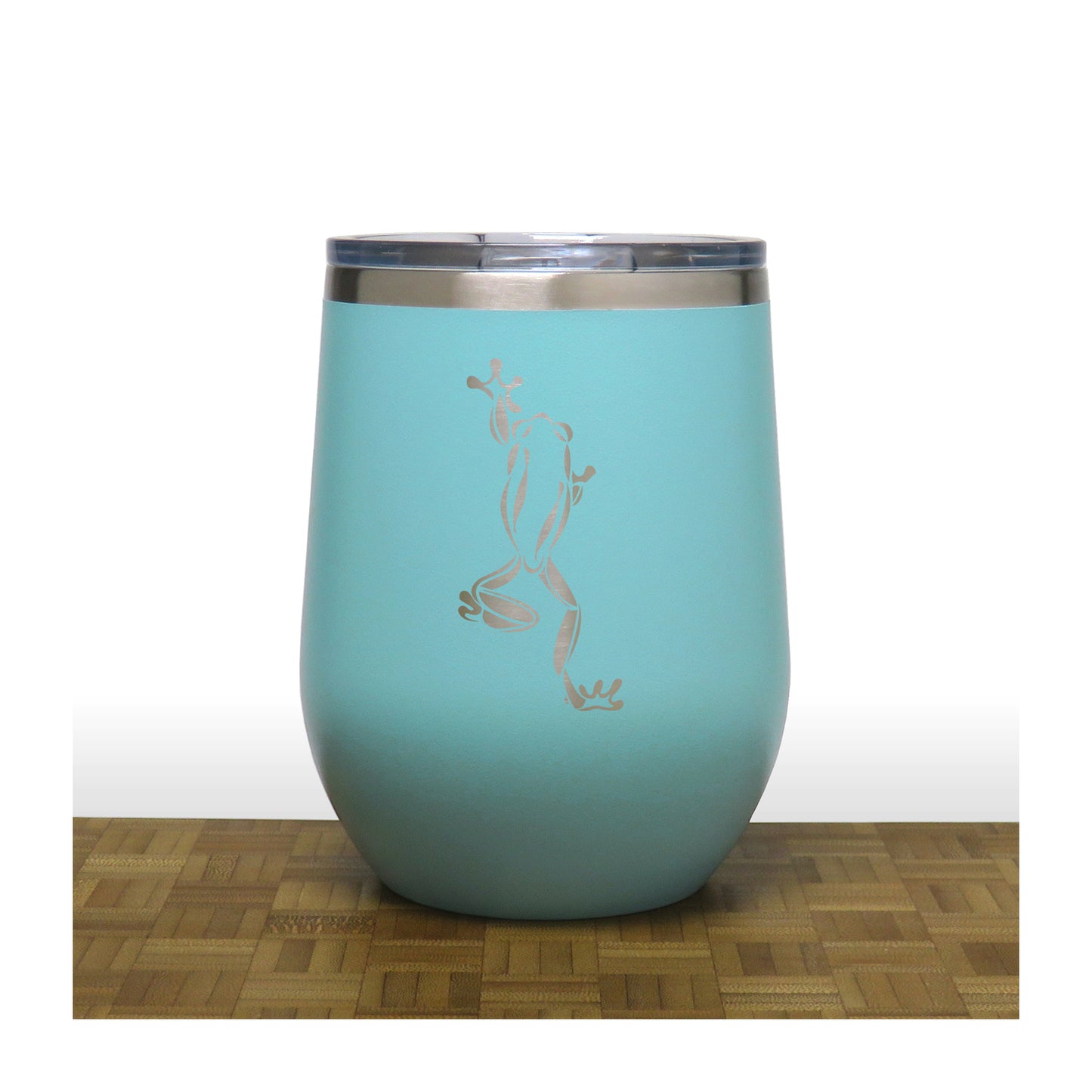 Teal - Climbing Frog - 20 oz Insulated Tumbler - Copyright Hues in Glass