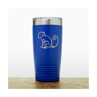 Blue - Monkey 20 oz Insulated Tumbler - Copyright Hues in Glass