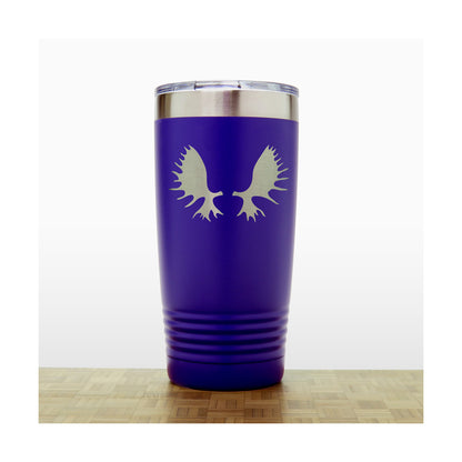 Purple - Moose Antlers 20 oz Insulated Tumbler - Copyright Hues in Glass