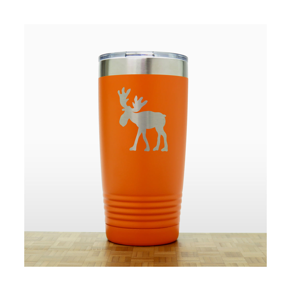 Orange - Moose Whimsical 3 20 oz Insulated Tumbler - Copyright Hues in Glass