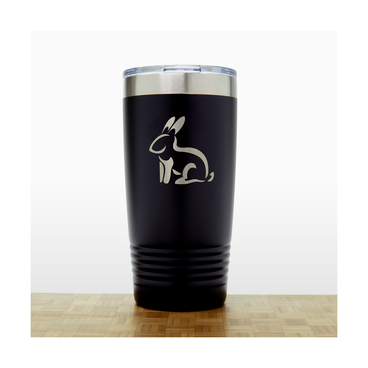 Black - Sitting Rabbit 20 oz Insulated Tumbler - Copyright Hues in Glass