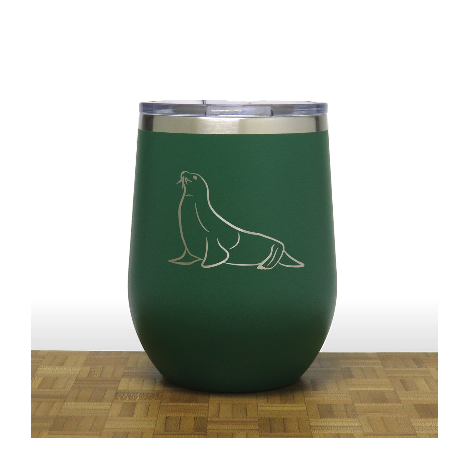 Green - PC 12oz STEMLESS WINE - Copyright Hues in Glass