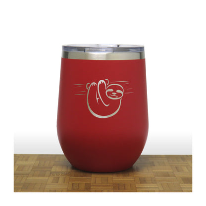 Red - Sloth PC 12oz STEMLESS WINE - Copyright Hues in Glass