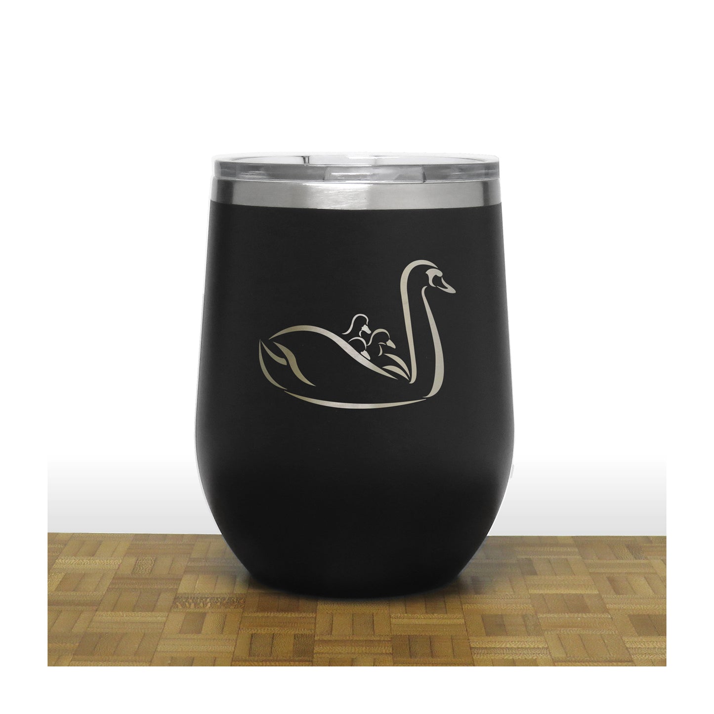 Swan and Cygnets Insulated 12 oz Insulated Stemless Wine Tumbler Stainless Steel