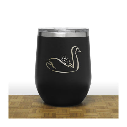 Swan and Cygnets Insulated 12 oz Insulated Stemless Wine Tumbler Stainless Steel