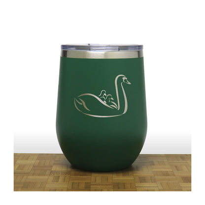 Swan and Cygnets Insulated 12 oz Insulated Stemless Wine Tumbler Stainless Steel