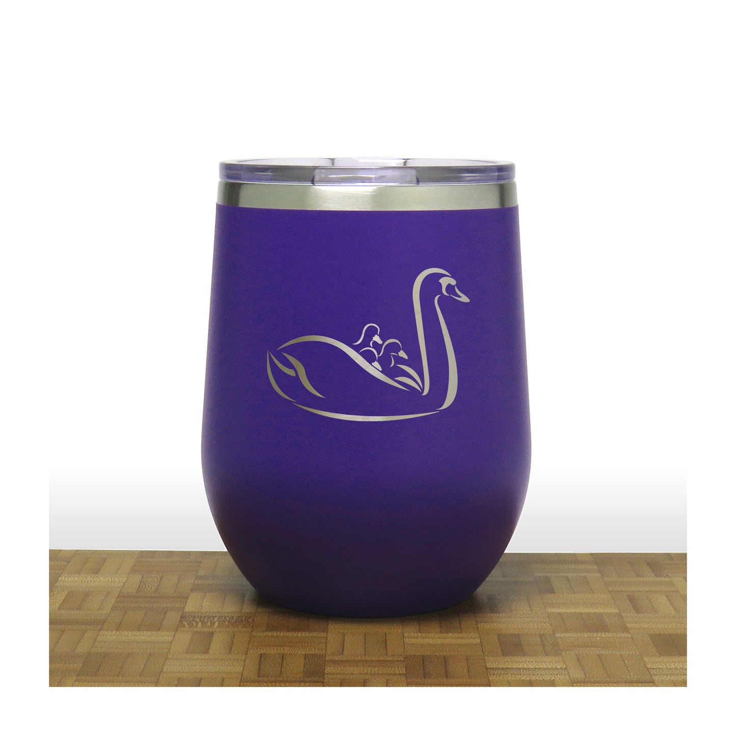 Swan and Cygnets Insulated 12 oz Insulated Stemless Wine Tumbler Stainless Steel