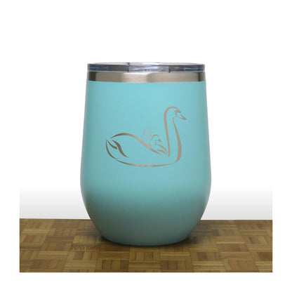 Swan and Cygnets Insulated 12 oz Insulated Stemless Wine Tumbler Stainless Steel