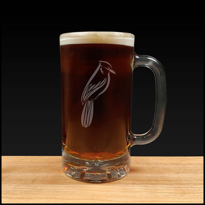 Blue Jay Beer Mug - Dark Beer - Copyright Hues in Glass