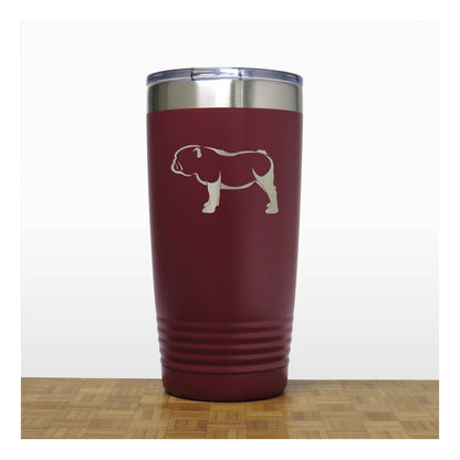 Maroon - Bulldog - 20 oz Insulated Tumbler - Copyright Hues in Glass