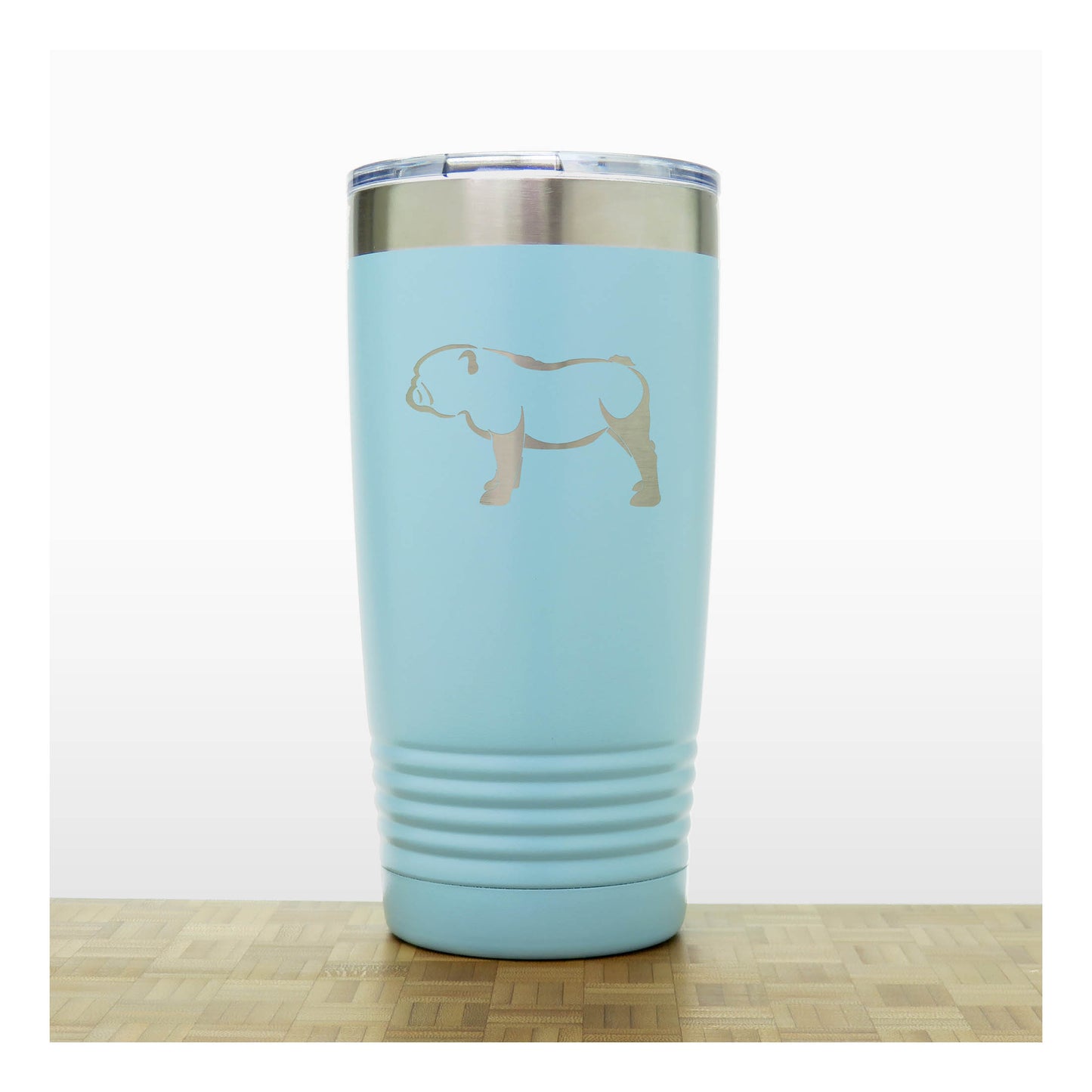 Teal - Bulldog - 20 oz Insulated Tumbler - Copyright Hues in Glass