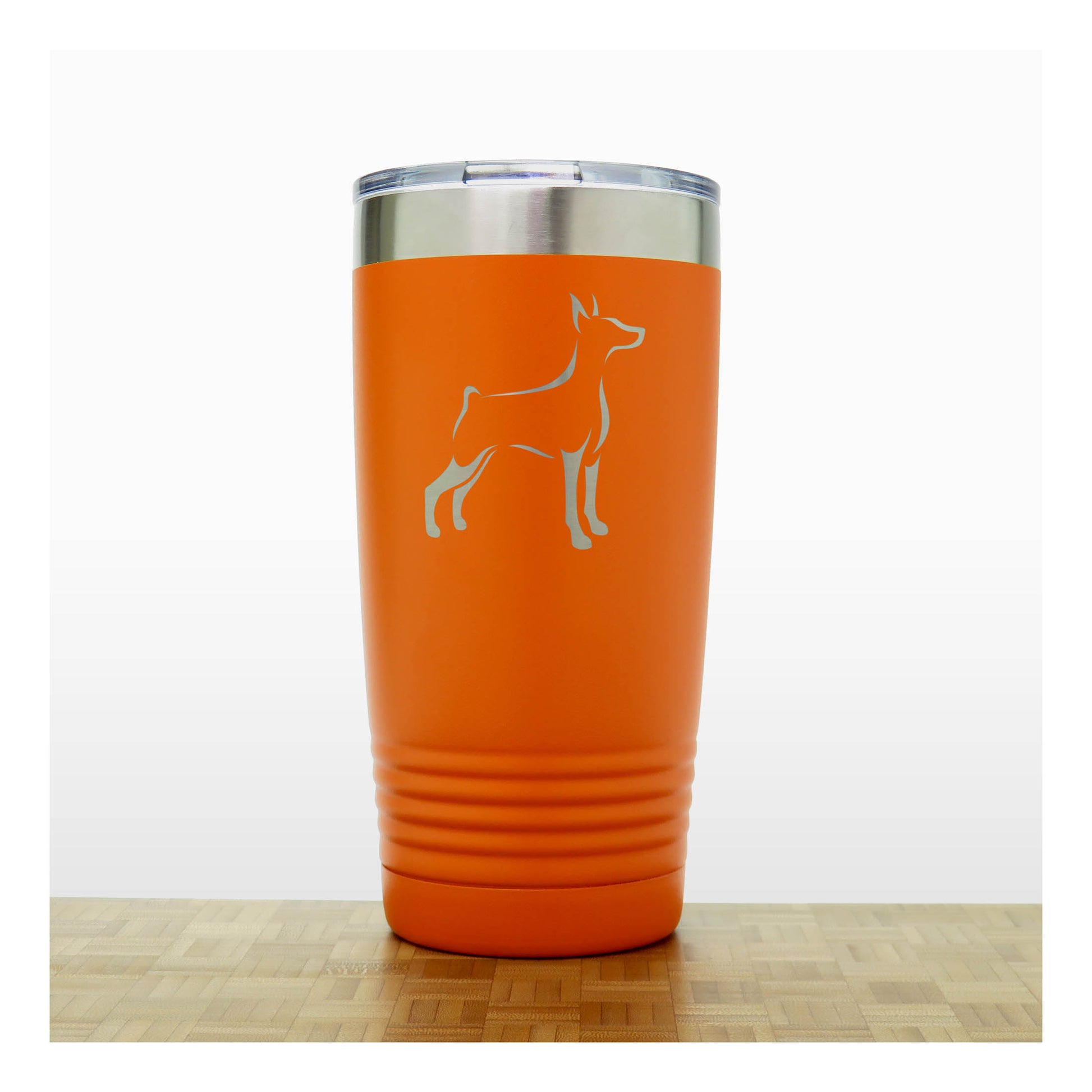 Orange - Doberman 20 oz Insulated Tumbler - Copyright Hues in Glass