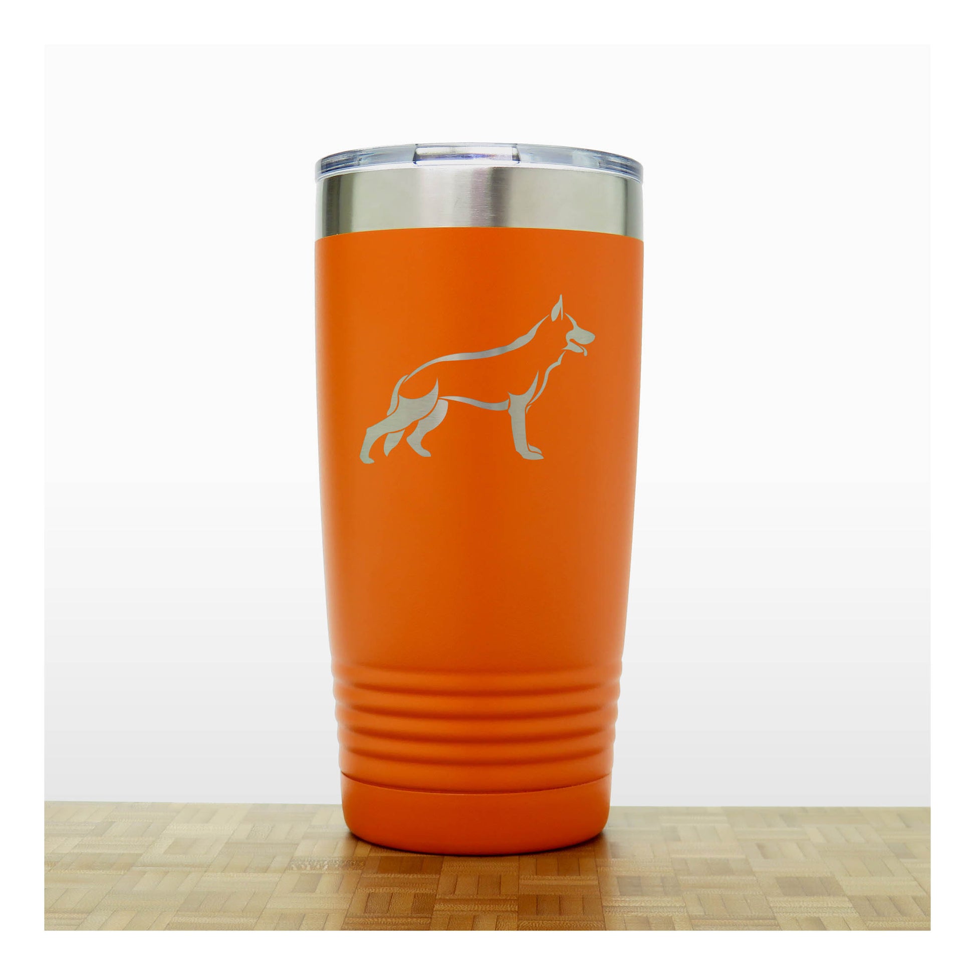 Orange - German Shepherd 20 oz Insulated Tumbler - Copyright Hues in Glass